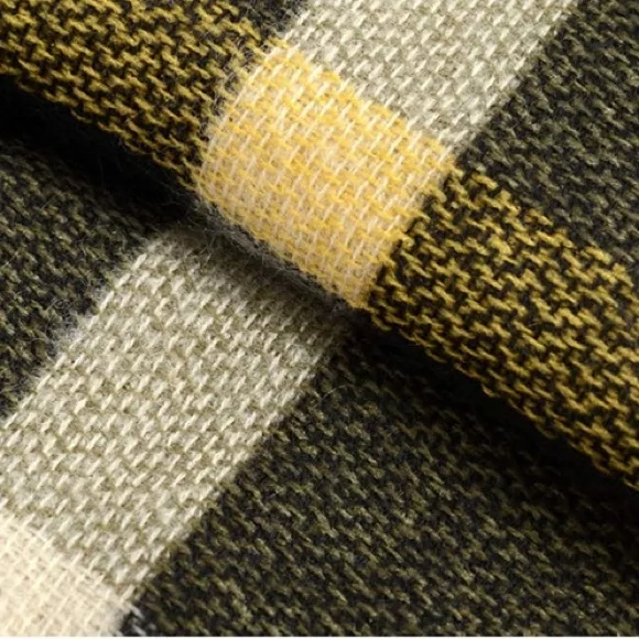 Oversized Green Plaid Blanket Scarf - Picture 10 of 10